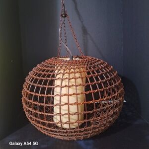 Woven Wicker Hanging Pendant Light